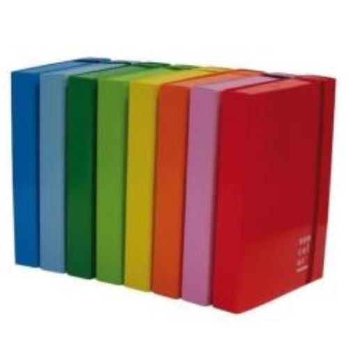 BREFIOCART NEW COLOR CARTELLE C/ELASTICO PIATTO IN CARTONCINO PLASTIFICATO 250X350MM A4 DORSO 3CM VERDE CHIARO